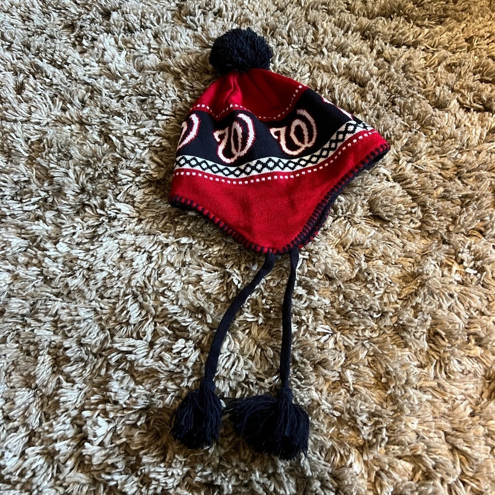 Washington Nationals Pom winter‎ hat jacquard